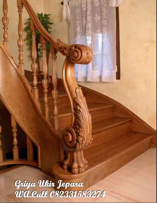 tangga kayu minimalis mewah