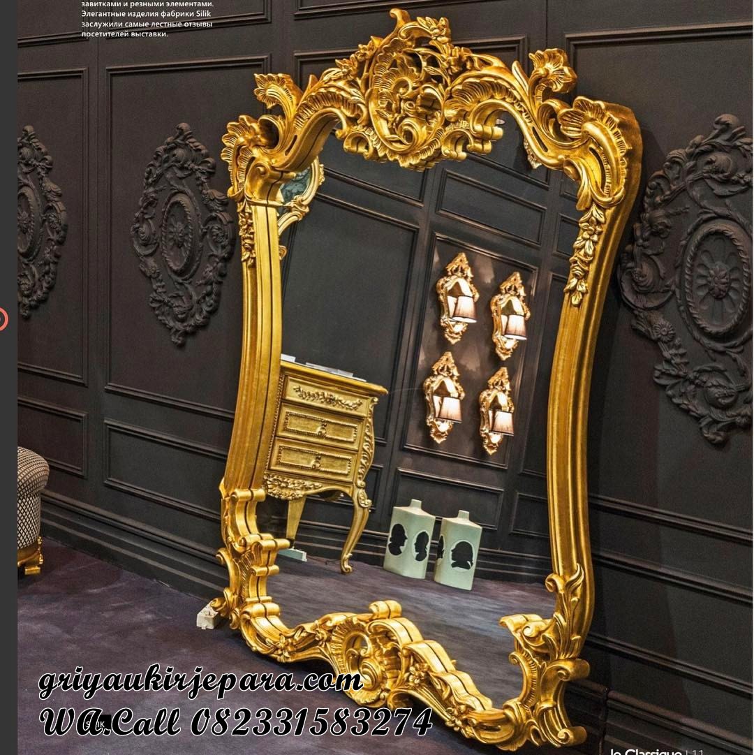 pigura cermin 22 - Pigura Cermin Ukiran Mewah Gold Kode 033